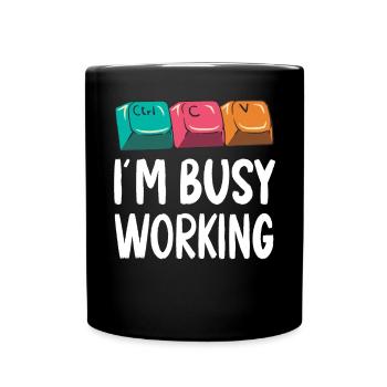 Drôle de copier-coller Ctrl-C Ctrl-V occupé à travailler - Mug uni - noir - Devant