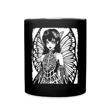 Fairycore Ästhetik Grunge Skelett Fee Goth G - Tasse einfarbig - Schwarz - Vorne
