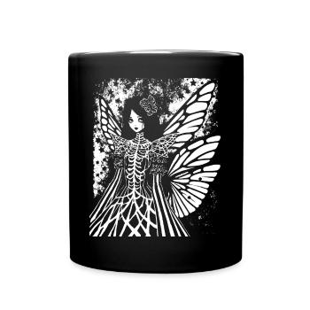Fairycore Aesthetics Skeleton Fairy Goth Gothic G - Full Colour Mug - black - Front