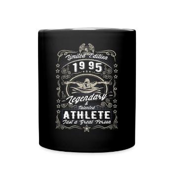 Vintage 1995 Swimmer Birthday Gift Hobby - Full Colour Mug - black - Front