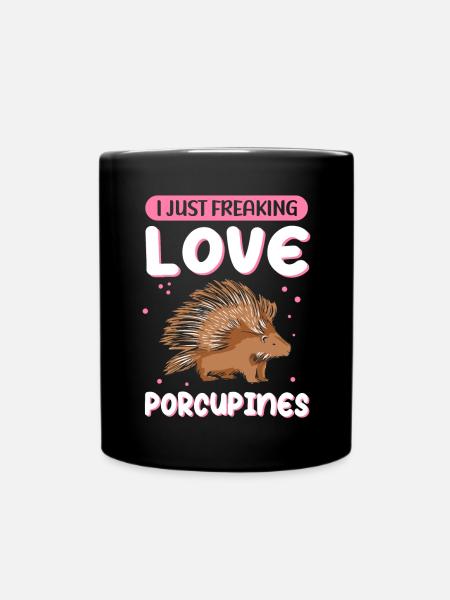 Stachelschwein | Stachelschweine Geschenk - Tasse einfarbig - Schwarz