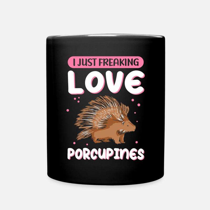 Stachelschwein | Stachelschweine Geschenk - Tasse einfarbig - Schwarz