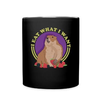 Murmeltiere Mankai Groundhog Munggen Geschenk - Tasse einfarbig - Schwarz - Vorne