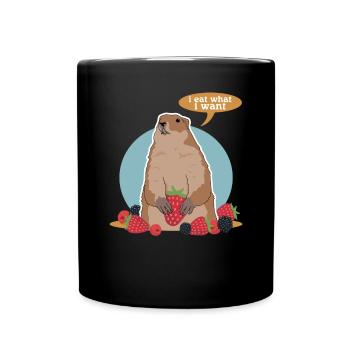 Murmeltiere Munggen Mankai Groundhog Geschenk - Tasse einfarbig - Schwarz - Vorne