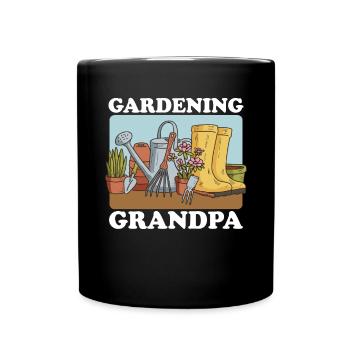 Garden hobby gardener grandpa gardening gift - Full Colour Mug - black - Front