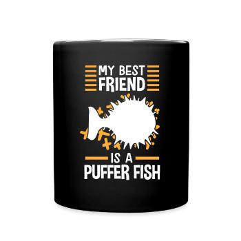 Kugelfisch ist mein Freund Riesenkugelfisch - Tasse einfarbig - Schwarz - Vorne