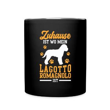 Lagotto Romagnolo ist Zuhause Wasserhund - Tasse einfarbig - Schwarz - Vorne