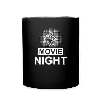Soirée cinéma pop-corn film film amoureux films - Mug uni - noir - Devant