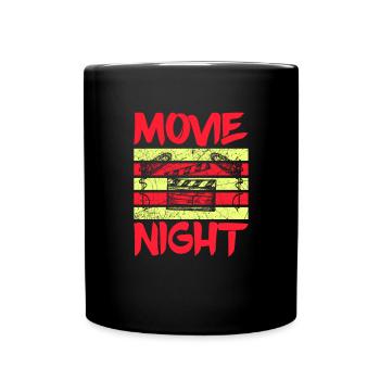 Soirée cinéma pop-corn film film amoureux films - Mug uni - noir - Devant