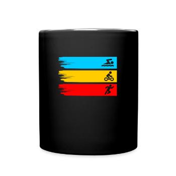 Triathlon Schwimmen Radfahren Laufen Sport Triathlet - Tasse einfarbig - Schwarz - Vorne