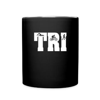 Triathlon Schwimmen Radfahren Laufen Sport Triathlet - Tasse einfarbig - Schwarz - Vorne