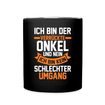 Patenonkel Onkel - Tasse einfarbig - Schwarz - Vorne