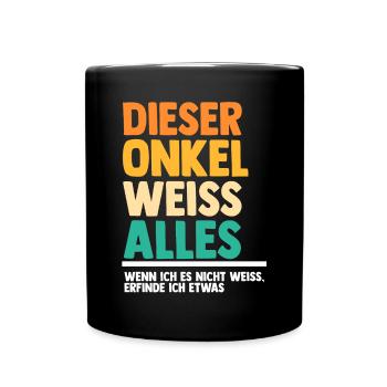 Patenonkel Onkel - Tasse einfarbig - Schwarz - Vorne
