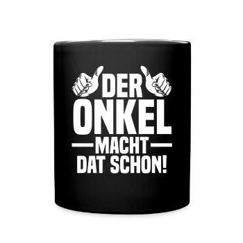 Patenonkel Onkel - Tasse einfarbig - Schwarz - Vorne