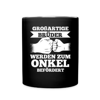 Patenonkel Bruder Onkel - Tasse einfarbig - Schwarz - Vorne