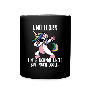 Herren Einhorn Onkel Mädchen Geburtstagsfeier Kleidung, Un - Tasse einfarbig - Schwarz - Vorne