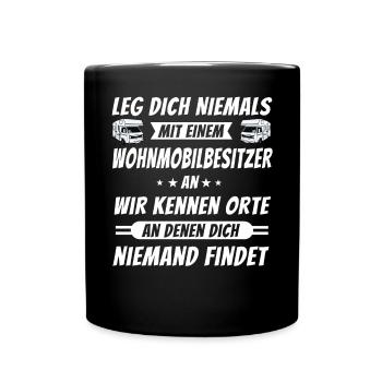 Wohnmobil Wohnmobilbesitzer Camping Camper Idee - Tasse einfarbig - Schwarz - Vorne