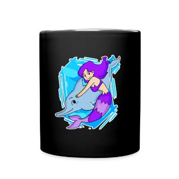 Mermaid - Full Colour Mug - black - Front