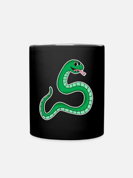 Schlange - Grüne Schlange - Tasse einfarbig - Schwarz