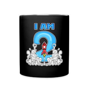 2 Birthday Boy Astronaut Rocket - deux ans - Mug uni - noir - Devant