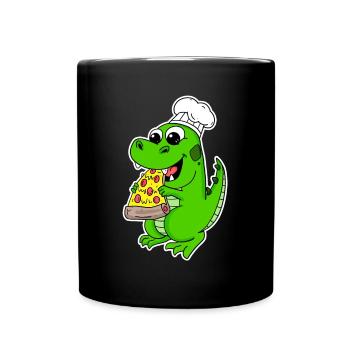 Gourmet Dino Pizza - Full Colour Mug - black - Front