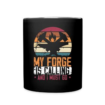 Blacksmith Hammer Metalsmith Forging Blacksmithing - Full Colour Mug - black - Front