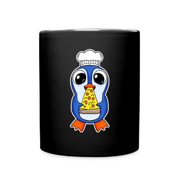 Gourmet Penguin Pizza - Full Colour Mug - black - Front