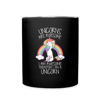 Les licornes sont géniales, donc je suis un entonnoir de licorne - Mug uni - noir - Devant