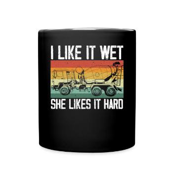 Cement Mixer Truck Driver Job Construction Worker - Full Colour Mug - black - Front
