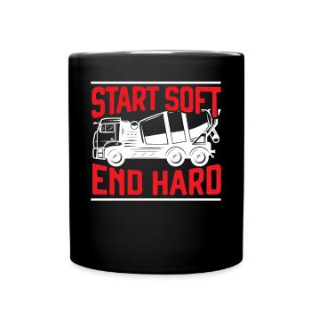 Cement Mixer Truck Driver Job Construction Worker - Full Colour Mug - black - Front