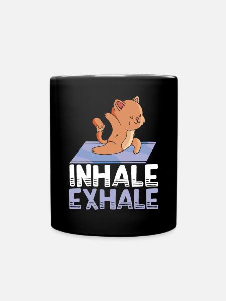 Yoga Meditation Fitness Workout Yogalehrer - Tasse einfarbig - Schwarz