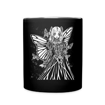 Fairycore Aesthetics Grunge Skeleton Fairy Goth G - Full Colour Mug - black - Front