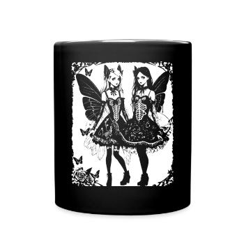 Fairycore Ästhetik Skelett Fee Goth Grunge G - Tasse einfarbig - Schwarz - Vorne