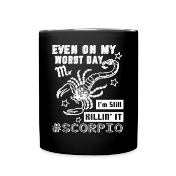 Scorpio Scorpio Hashtag Sign of Zodiac Horoscope - Full Colour Mug - black - Front