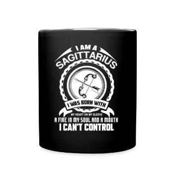 Sagittarius Sagittarius Born With A Fire In Soul - Full Colour Mug - black - Front