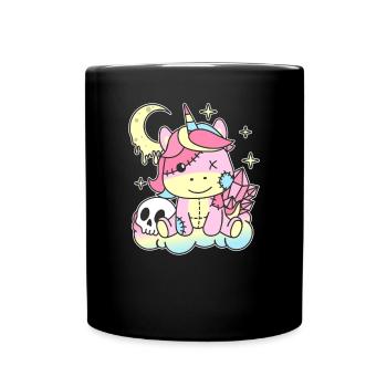 Kawaii Gothic Unicorn Pastel Gothic Goth - Mug uni - noir - Devant