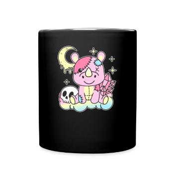 Kawaii Gothic Rhinoceros Pastel Gothic Goth - Full Colour Mug - black - Front