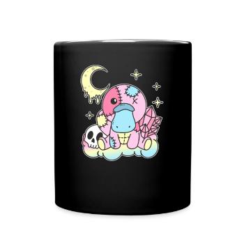 Kawaii Platypus Sloth Pastel Gothic - Full Colour Mug - black - Front