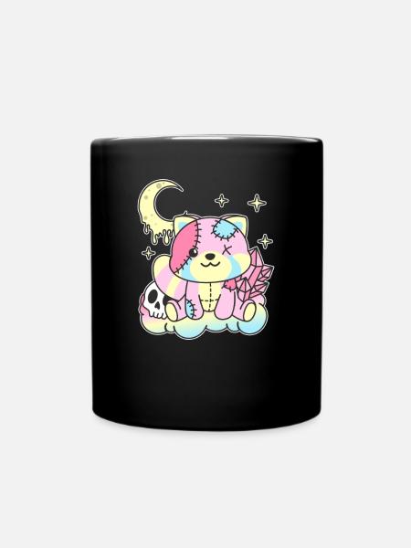 Kawaii Gothic Roter Panda Pastellfarben Gothic - Tasse einfarbig - Schwarz