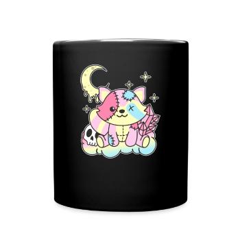 Kawaii Gothic Raccoon Pastel Gothic - Full Colour Mug - black - Front