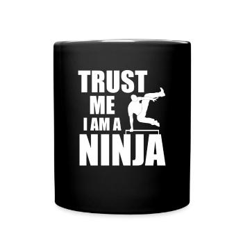 Trust Me Im A Ninja Kitsune Style Japanese Samurai - Full Colour Mug - black - Front