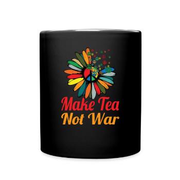 Hippie Peace Sign Peace Flowers Flower Child - Full Colour Mug - black - Front