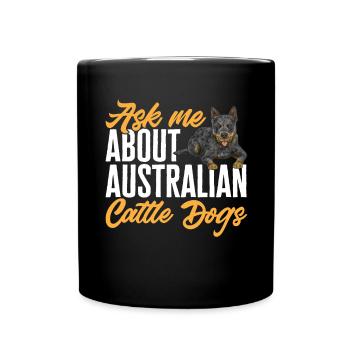 Australian Cattle Dog Red Blue Heeler - Tasse einfarbig - Schwarz - Vorne