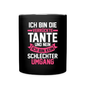 Patentante Tante - Tasse einfarbig - Schwarz - Vorne