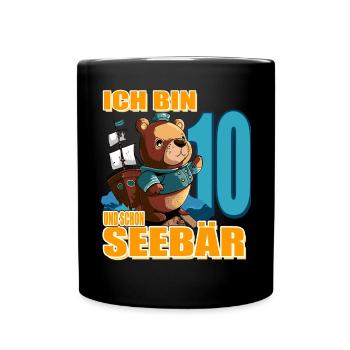 Kapitän Ich Bin 10 Und Schon Seebär - Tasse einfarbig - Schwarz - Vorne