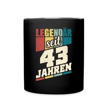43. Geburtstag Legendär Seit 43 Jahren Legende 43 - Tasse einfarbig - Schwarz - Vorne