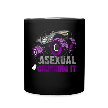 Asexueller Stolz Monster Truck - Tasse einfarbig - Schwarz - Vorne