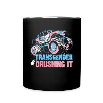 Transgender Stolz Monster Truck - Tasse einfarbig - Schwarz - Vorne