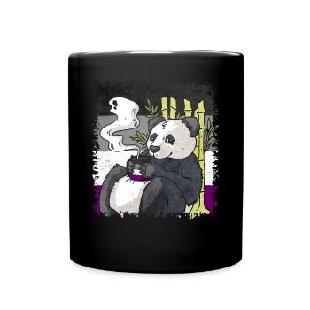 Asexual Pride Ace Flag Panda Café Sublte LGBT - Mug uni - noir - Devant