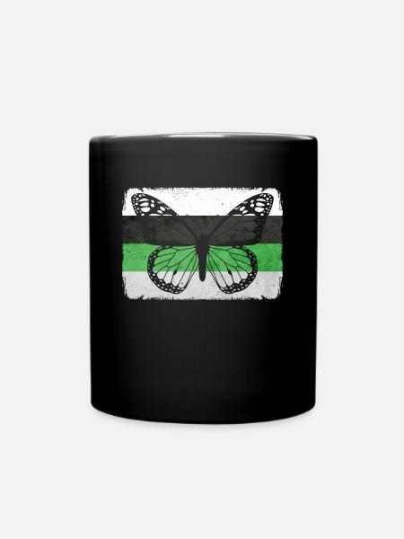 Demiromantique Fierté Flag Papillon Sublte - Mug uni - noir